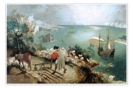 Poster Landscape with the fall of Icarus