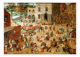 Poster  Children's Games - Pieter Brueghel d.Ä.