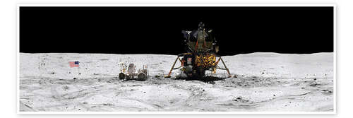 Poster Apollo 16 lands in the lunar highlands