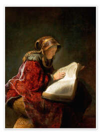 Poster  Prophetess Anna or mother - Rembrandt van Rijn