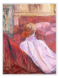 Poster Woman Seated on a Red Settee