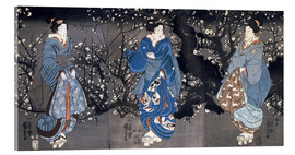 Acrylic print  An oban triptych depicting a Nocturnal Scene with three Bijin - Utagawa Kuniyoshi