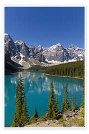 Poster  Moraine Lake in the mountain valley - Paul Thompson