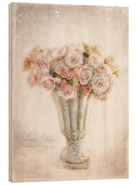 Wood print  Romantic roses - Lizzy Pe