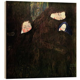 Wood print  Mother with children - Gustav Klimt