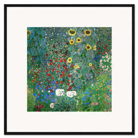 Framed art print  Garden with Sunflowers - Gustav Klimt