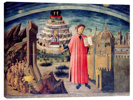 Canvas print  Dante and his poem the 'Divine Comedy', 1465 - Domenico di Michelino