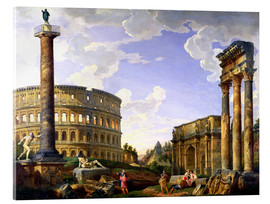Acrylic print  Roman Capriccio Showing the Colosseum - Giovanni Paolo Pannini