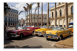 Poster  Oldtimers in Havanna, Cuba - Peter Schickert