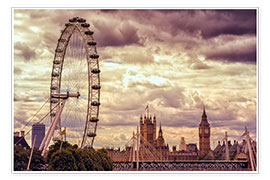 Poster  London Eye &amp; Big Ben - Stefan Becker