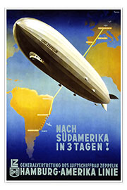 Poster  Hamburg America Line - Graf Zeppelin - Vintage Travel Collection