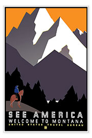 Poster  See America - Welcome to Montana - Travel Collection
