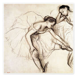 Poster  Two dancers resting - Edgar Degas