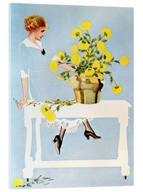 Acrylic print  Housekeeper with bouquet - Clarence Coles Phillips