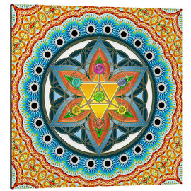 Aluminium print  Merkaba, Flower of Life, Sacred Geometry, Chakras - Lava Lova
