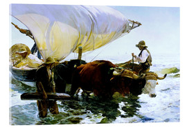 Acrylic print  Oxen pulling a fishing boat - Joaquín Sorolla y Bastida
