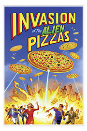 Poster  Invasion of the alien pizzas - Gareth Williams