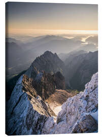 Canvas print  View over the Alps from Zugspitze - Andreas Wonisch