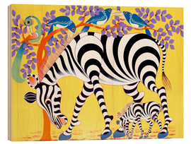 Wood print  Zebras walk - Rafiki