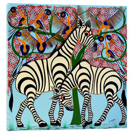 Acrylic print  Loyalty zebras under the tree - Omary