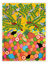 Poster  Fruits and birds - Majidu