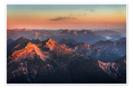Poster  Alps Panorama from Zugspitze at Sunrise - Andreas Wonisch