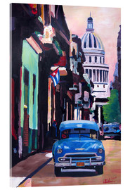 Acrylic print  Cuban Oldtimer Street Scene in Havanna Cuba with Buena Vista Feeling - M. Bleichner
