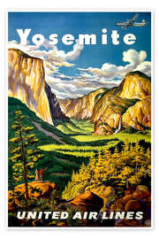 Poster  Yosemite United Air Lines - Vintage Travel Collection