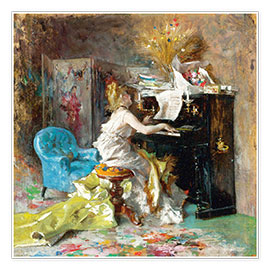 Poster  Woman at a piano - Giovanni Boldini
