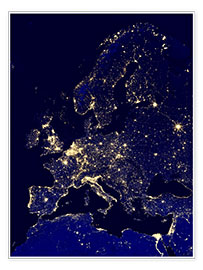 Poster  Europe at night - NASA