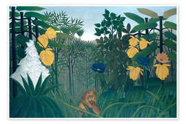 Poster  The meal of the lion - Henri Rousseau