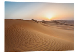 Acrylic print  Sunrise over sand dunes, empty quarter desert, Abu Dhabi, Emirates - Matteo Colombo