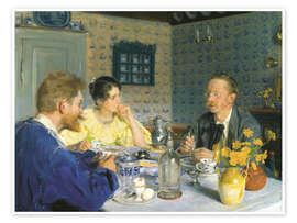 Poster  A luncheon. The artist, his wife and the writer Otto Benzon - Peder Severin Krøyer