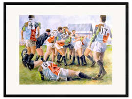 Framed art print  Rugby Match: Harlequins v Wasps, 1992 - Gareth Lloyd Ball