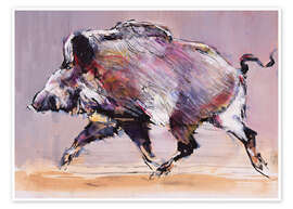 Poster  Running boar - Mark Adlington