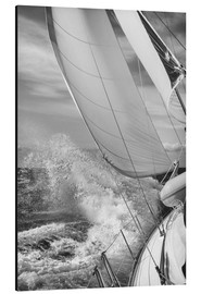 Aluminium print  Sailing black / white - Jan Schuler