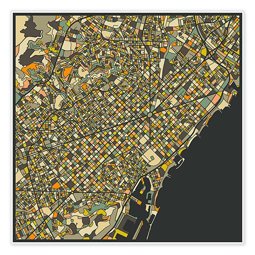 Poster Barcelona map