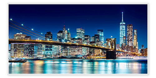 Poster New York illuminated Skyline