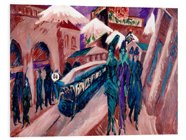 Foam board print  Leipziger Strasse with electric train - Ernst Ludwig Kirchner