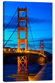 Canvas print  Golden Gate Bridge at sunset, San Francisco