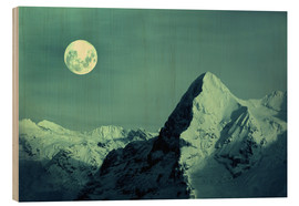Wood print  Full Moon on the Eiger - Gerhard Albicker