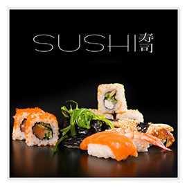 Poster  Sushi on black