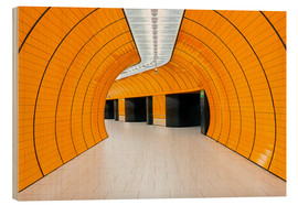 Wood print  Marienplatz  subway station in Munich - Dieter Meyrl