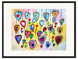 Framed art print  Awesome Colorful Hearts - siegfried2838