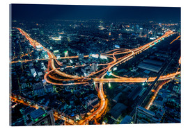 Acrylic print  Aerial view of Bangkok at night - Jan Christopher Becke