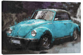 Canvas print  Little blue vintage car - LoRo-Art