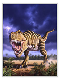 Poster  A Tyrannosaurus Rex attacks, lit by the late afternoon sun. - Jerry LoFaro