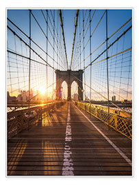Poster  Brooklyn Bridge in the sunlight, New York City, USA - Jan Christopher Becke