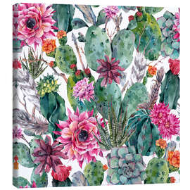 Canvas print  Cacti, feathers and arrows