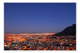 Poster  Cape Town at night, South Africa - wiw